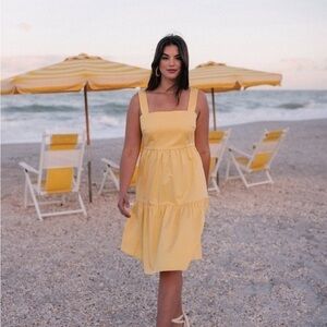 Gal Meets Glam Dress Desiree Tiered Midi in Yellow